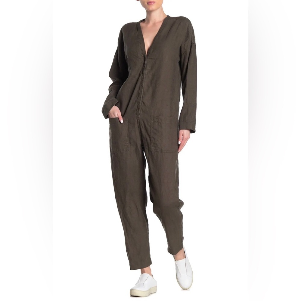 JAMES PERSE Women’s Linen Jumpsuit Overall Size 3/L